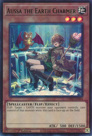 Aussa the Earth Charmer - CH02-EN004 - Ultra Rare 1st Edition