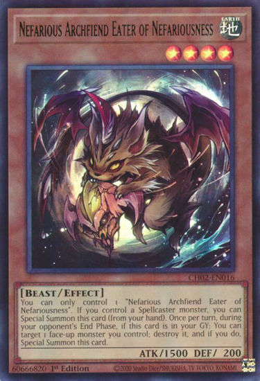 Nefarious Archfiend Eater of Nefariousness - CH02-EN016 - Ultra Rare 1st Edition