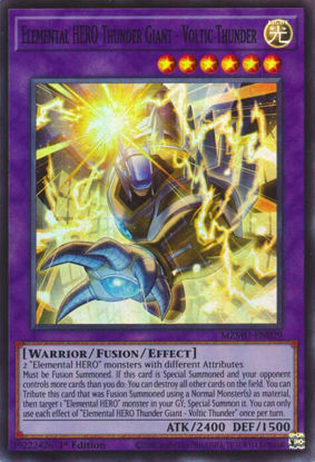 Elemental HERO Thunder Giant - Voltic Thunder - MZMU-EN029 - Super Rare 1st Edition