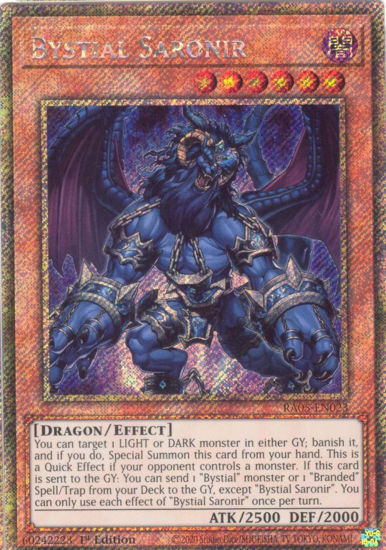 Bystial Saronir - RA05-EN023-PSR - (V.4 - Platinum Secret Rare) 1st Edition