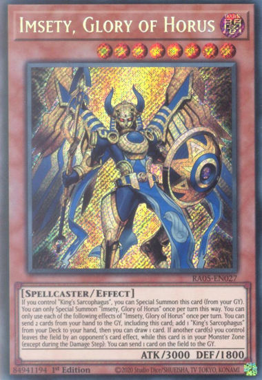 Imsety, Glory of Horus - RA05-EN027-SCR - (V.3 - Secret Rare) 1st Edition