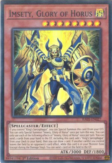 Imsety, Glory of Horus - RA05-EN027-SR - (V.1 - Super Rare) 1st Edition