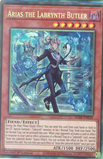Arias the Labrynth Butler - RA05-EN028-CR - (V.5 - Collector's Rare) 1st Edition