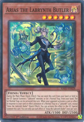 Arias the Labrynth Butler - RA05-EN028-SR - (V.1 - Super Rare) 1st Edition