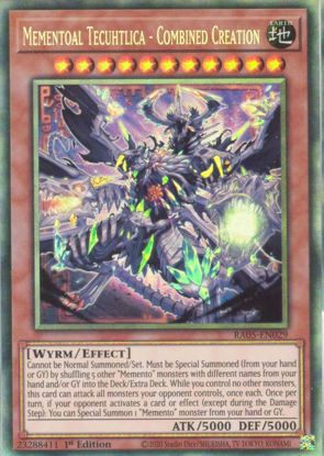 Mementoal Tecuhtlica - Combined Creation - RA05-EN029-CR - (V.5 - Collector's Rare) 1st Edition