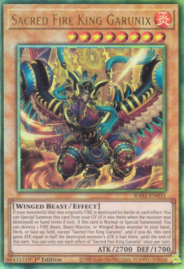 Sacred Fire King Garunix - RA05-EN031-UTR - (V.6 - Ultimate Rare) 1st Edition