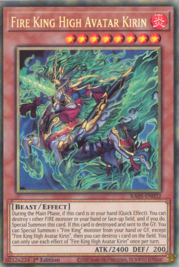 Fire King High Avatar Kirin - RA05-EN032-CR - (V.5 - Collector's Rare) 1st Edition