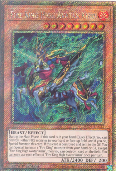 Fire King High Avatar Kirin - RA05-EN032-PSR - (V.4 - Platinum Secret Rare) 1st Edition