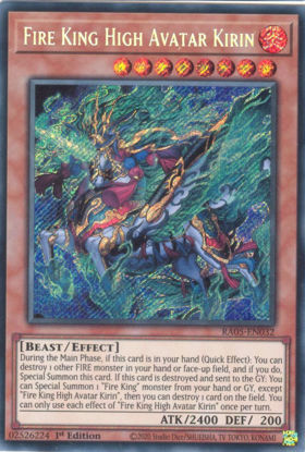 Fire King High Avatar Kirin - RA05-EN032-SCR - (V.3 - Secret Rare) 1st Edition