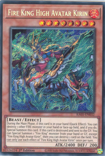 Fire King High Avatar Kirin - RA05-EN032-SCR - (V.3 - Secret Rare) 1st Edition