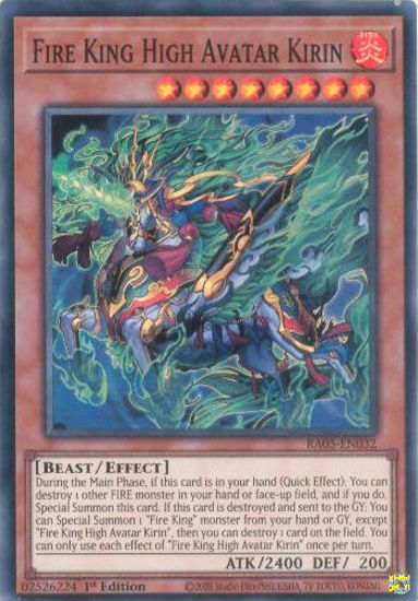 Fire King High Avatar Kirin - RA05-EN032-SR - (V.1 - Super Rare) 1st Edition