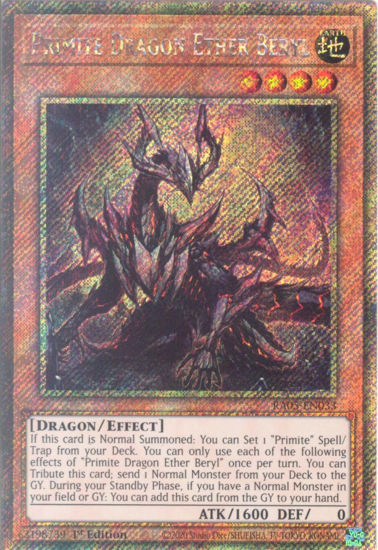 Primite Dragon Ether Beryl - RA05-EN033-PSR - (V.4 - Platinum Secret Rare) 1st Edition