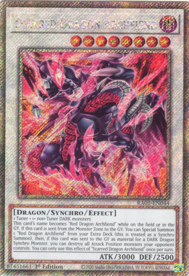 Scarred Dragon Archfiend - RA05-EN044-PSR - (V.4 - Platinum Secret Rare) 1st Edition
