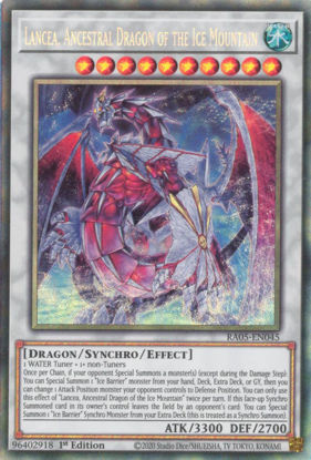 Lancea, Ancestral Dragon of the Ice Mountain - RA05-EN045-CR - (V.5 - Collector's Rare) 1st Edition