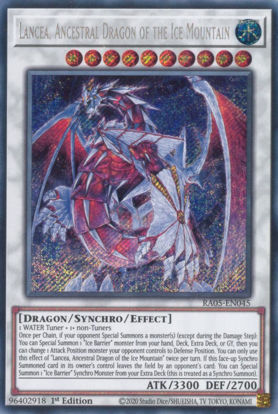 Lancea, Ancestral Dragon of the Ice Mountain - RA05-EN045-SCR - (V.3 - Secret Rare) 1st Edition