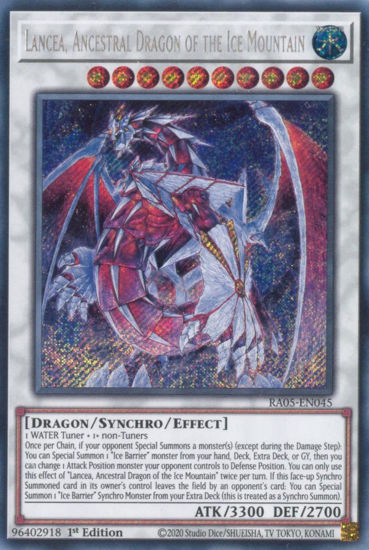 Lancea, Ancestral Dragon of the Ice Mountain - RA05-EN045-SCR - (V.3 - Secret Rare) 1st Edition