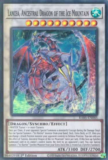 Lancea, Ancestral Dragon of the Ice Mountain - RA05-EN045-SR - (V.1 - Super Rare) 1st Edition