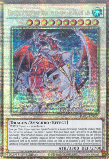 Lancea, Ancestral Dragon of the Ice Mountain - RA05-EN045-STR - (V.7 - Starlight Rare) 1st Edition