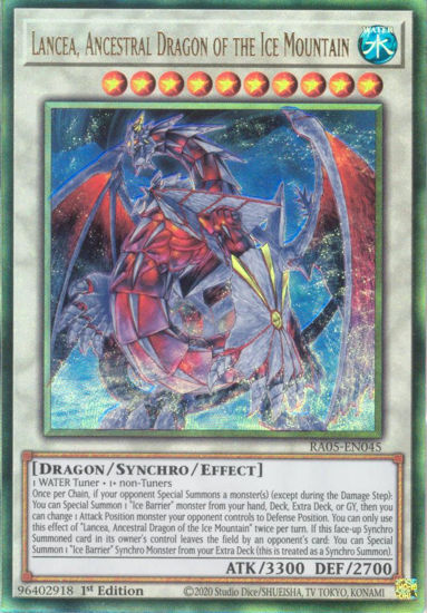 Lancea, Ancestral Dragon of the Ice Mountain - RA05-EN045-UTR - (V.6 - Ultimate Rare) 1st Edition