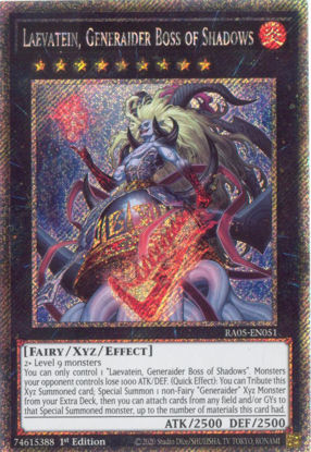 Laevatein, Generaider Boss of Shadows - RA05-EN051-PSR - (V.4 - Platinum Secret Rare) 1st Edition