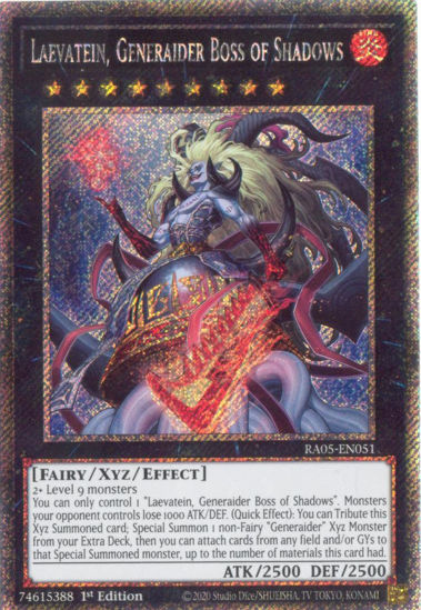 Laevatein, Generaider Boss of Shadows - RA05-EN051-PSR - (V.4 - Platinum Secret Rare) 1st Edition