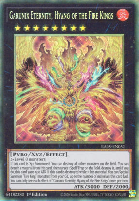 Garunix Eternity, Hyang of the Fire Kings - RA05-EN052-CR - (V.5 - Collector's Rare) 1st Edition