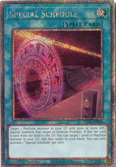 Special Schedule - RA05-EN060-PSR - (V.4 - Platinum Secret Rare) 1st Edition