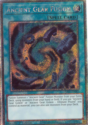 Ancient Gear Fusion - RA05-EN063-PSR - (V.4 - Platinum Secret Rare) 1st Edition