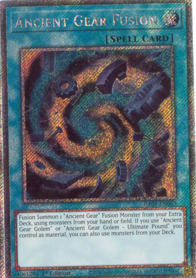 Ancient Gear Fusion - RA05-EN063-PSR - (V.4 - Platinum Secret Rare) 1st Edition