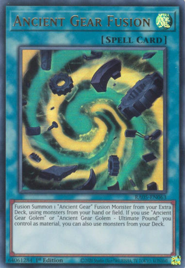 Ancient Gear Fusion - RA05-EN063-UR - (V.2 - Ultra Rare) 1st Edition