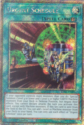 Urgent Schedule - RA05-EN064-PSR - (V.4 - Platinum Secret Rare) 1st Edition