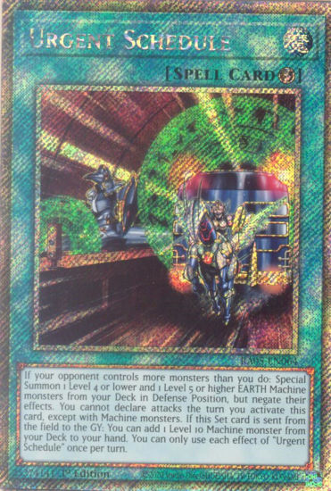 Urgent Schedule - RA05-EN064-PSR - (V.4 - Platinum Secret Rare) 1st Edition