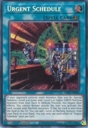 Urgent Schedule - RA05-EN064-SCR - (V.3 - Secret Rare) 1st Edition