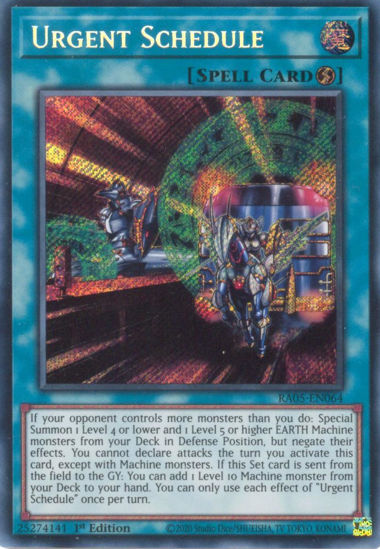 Urgent Schedule - RA05-EN064-SCR - (V.3 - Secret Rare) 1st Edition