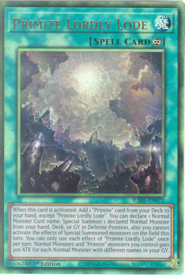 Primite Lordly Lode - RA05-EN072-UTR - (V.6 - Ultimate Rare) 1st Edition