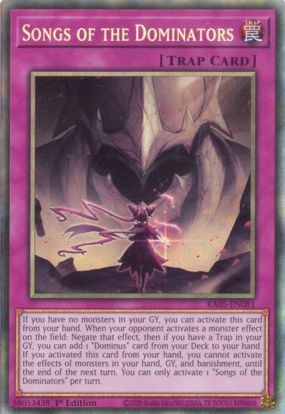 Songs of the Dominators - RA05-EN081-CR - (V.5 - Collector's Rare) 1st Edition