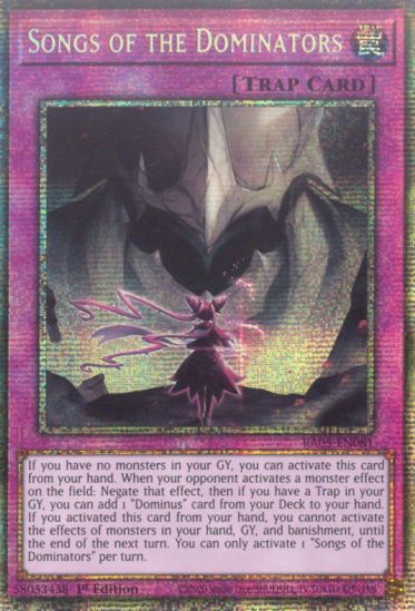 Songs of the Dominators - RA05-EN081-STR - (V.7 - Starlight Rare) 1st Edition