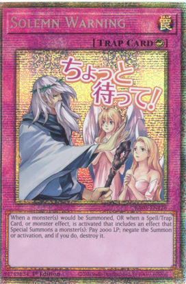 Solemn Warning - RA05-EN126-STR - (V.7 - Starlight Rare) 1st Edition