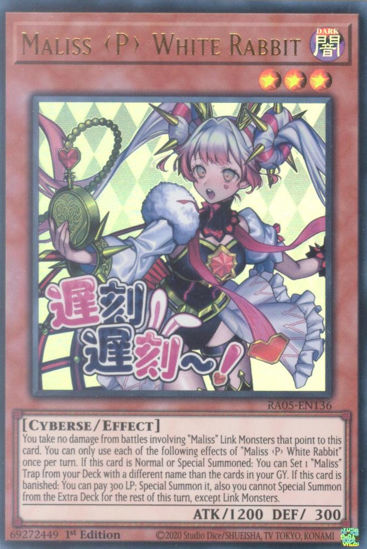 Maliss P White Rabbit - RA05-EN136-UR - (V.2 - Ultra Rare) 1st Edition