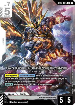 Unicorn Gundam 02 Banshee Norn (Destroy Mode) - GD04-065 - Legendary Rare