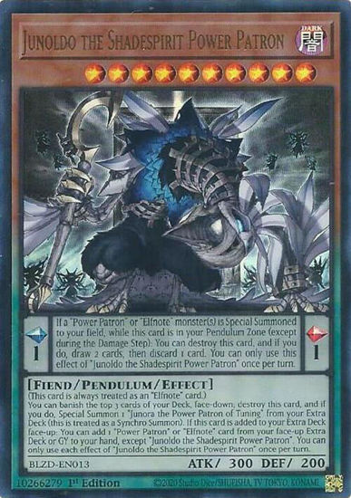 Junoldo the Shadespirit Power Patron - BLZD-EN013 - Ultra Rare 1st Edition