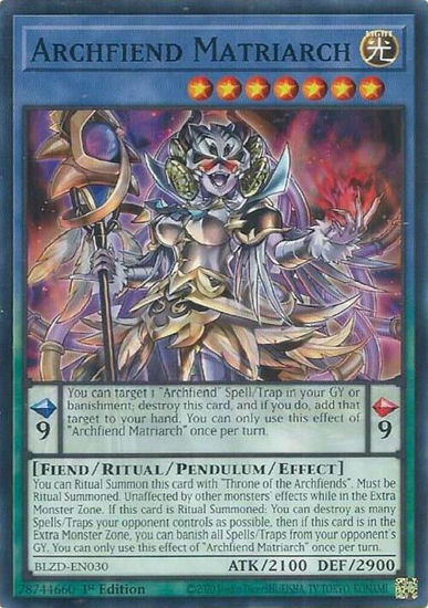 Archfiend Matriarch - BLZD-EN030 - Common 1st Edition
