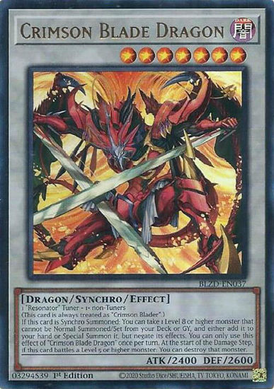 Crimson Blade Dragon - BLZD-EN037 - Ultra Rare 1st Edition