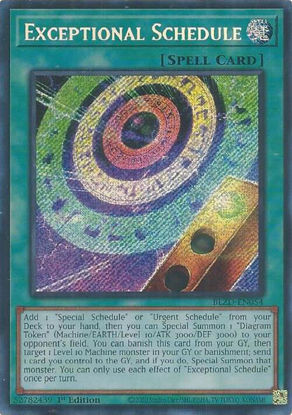 Exceptional Schedule - BLZD-EN054 - Secret Rare 1st Edition
