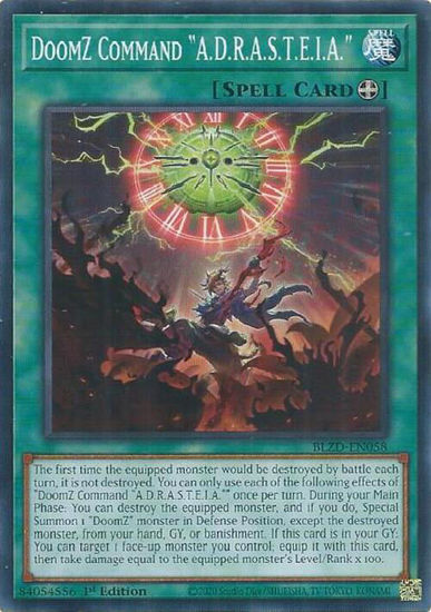 DoomZ Command "A.D.R.A.S.T.E.I.A." - BLZD-EN058 - Common 1st Edition