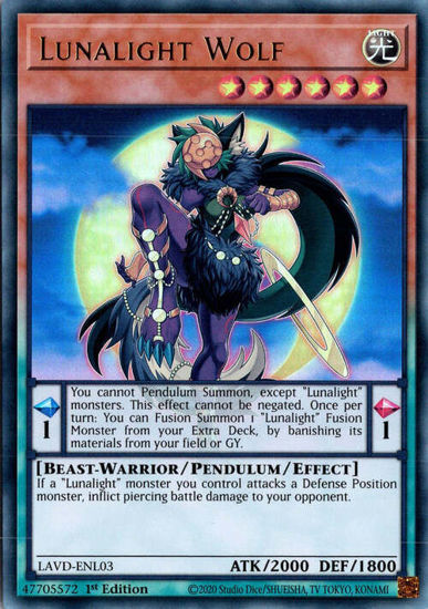Lunalight Wolf - LAVD-ENL03 - Ultra Rare 1st Edition