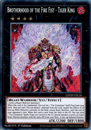 Brotherhood of the Fire Fist - Tiger King - LAVD-ENL36 - Secret Rare 1st Edition