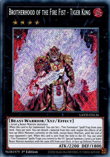 Brotherhood of the Fire Fist - Tiger King - LAVD-ENL36 - Secret Rare 1st Edition