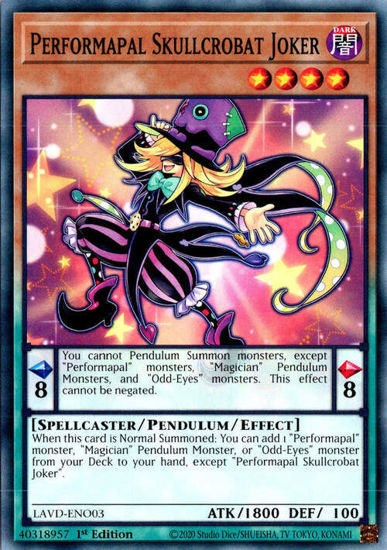 Performapal Skullcrobat Joker - LAVD-ENO03 - Common 1st Edition
