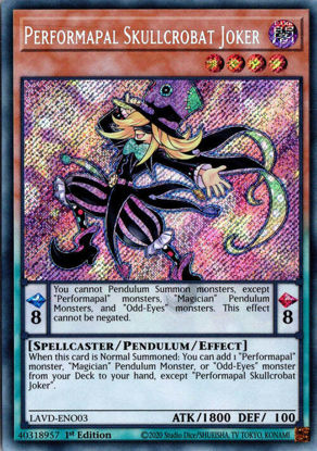 Performapal Skullcrobat Joker - LAVD-ENO03 - Secret Rare 1st Edition